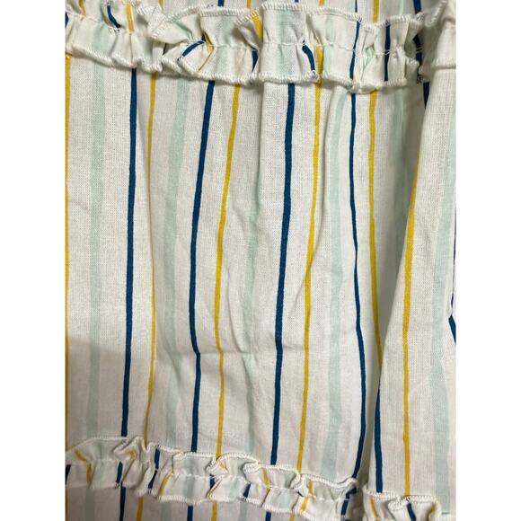 Disney Girls A-Line Dresss Size 5 6 White Stripe Stitch Sundress Ruffle NWT New - Picture 6 of 9